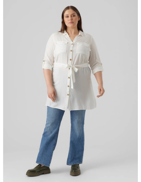 VERO MODA CURVE BUMPY L/S SHIRT DRESS WVN GA NOOS 