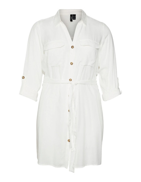 VERO MODA CURVE BUMPY L/S SHIRT DRESS WVN GA NOOS 