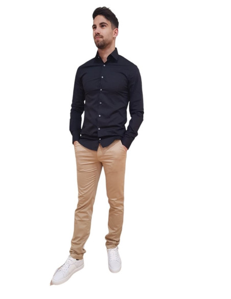 CALVIN KLEIN CAMICIA UOMO POPLIN STRETCH REGUL, B 