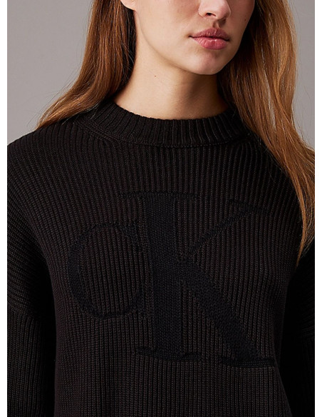 CALVIN KLEIN JEANS MAGLIA DONNA LOGO INTARSIA REGU