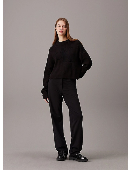 CALVIN KLEIN JEANS MAGLIA DONNA LOGO INTARSIA REGU