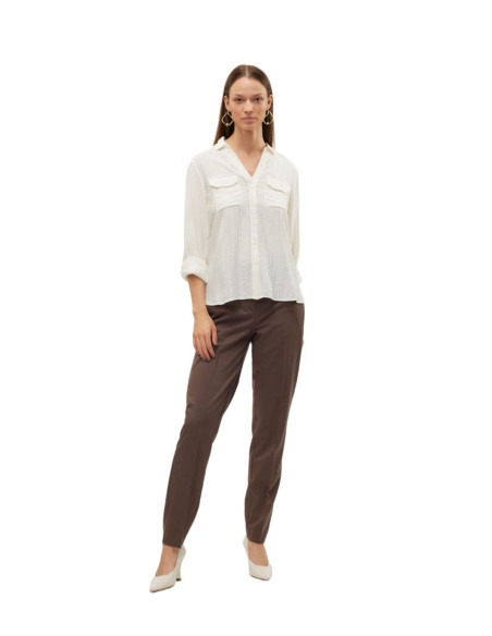 VERO MODA DONNA BUMPY LS GLITTER SHIRT WVN GA NOOS