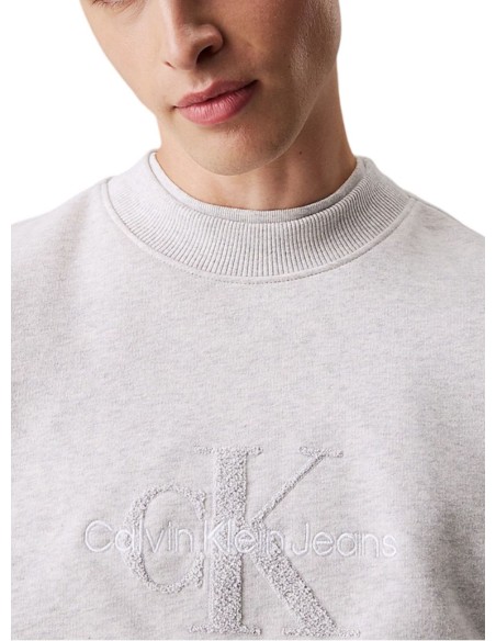 CALVIN KLEIN JEANS FELPA UOMO CHENILLE MONOLOGO CR