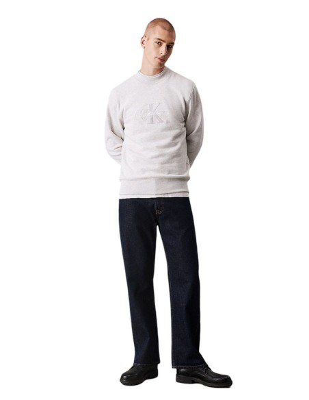 CALVIN KLEIN JEANS FELPA UOMO CHENILLE MONOLOGO CR