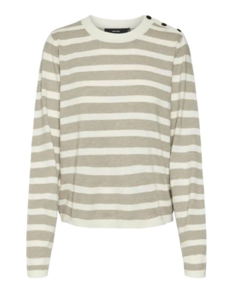 VERO MODA DONNA ANTASTIC LS O-NECK BUTTON PULL GA 