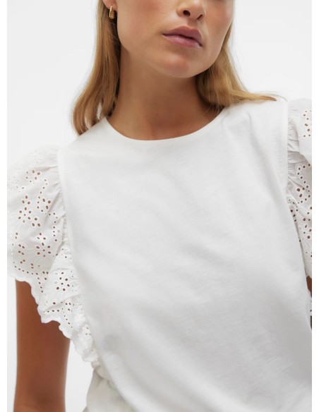VERO MODA DONNA HANNE SS LACE TOP JRS SPE GA