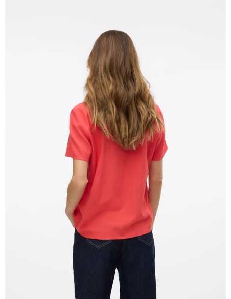 VERO MODA DONNA MYMILO SS V-NECK TOP WVN GA