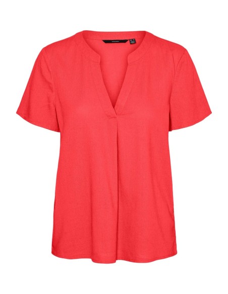 VERO MODA DONNA MYMILO SS V-NECK TOP WVN GA