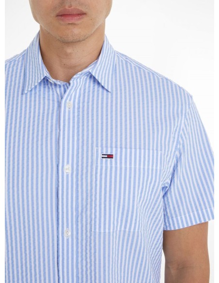 TOMMY JEANS CAMICIA M.C. UOMO REG STRIPE SEERS