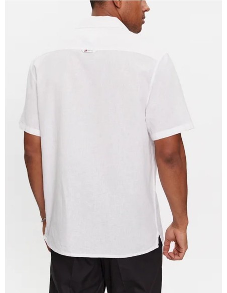 TOMMY JEANS CAMICIA M.C. UOMO LINEN BLEND CAMP