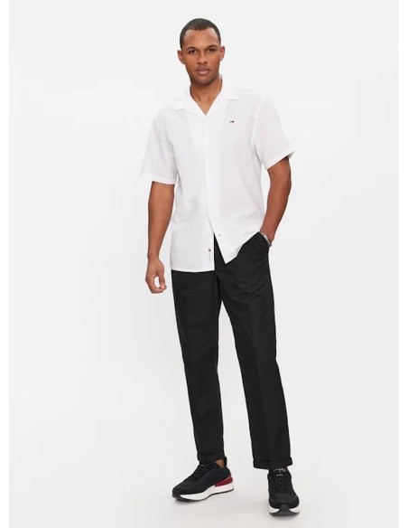 TOMMY JEANS CAMICIA M.C. UOMO LINEN BLEND CAMP