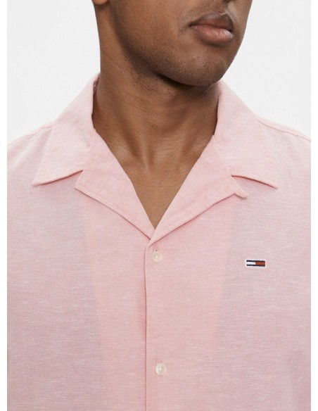 TOMMY JEANS CAMICIA M.C. UOMO LINEN BLEND CAMP