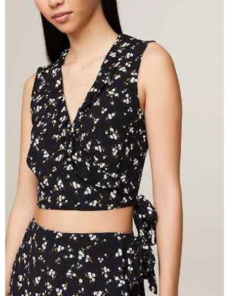 TOMMY JEANS TOP DONNA,TJW FLORAL RUFFLE WR