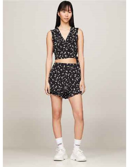 TOMMY JEANS TOP DONNA,TJW FLORAL RUFFLE WR