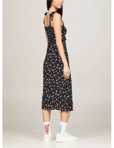 TOMMY JEANS ABITO DONNA MIDI FLORAL RUFF