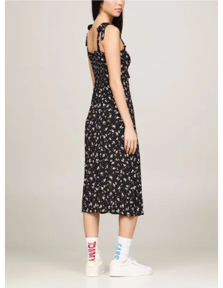 TOMMY JEANS ABITO DONNA MIDI FLORAL RUFF