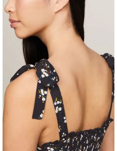 TOMMY JEANS ABITO DONNA MIDI FLORAL RUFF