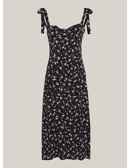 TOMMY JEANS ABITO DONNA MIDI FLORAL RUFF