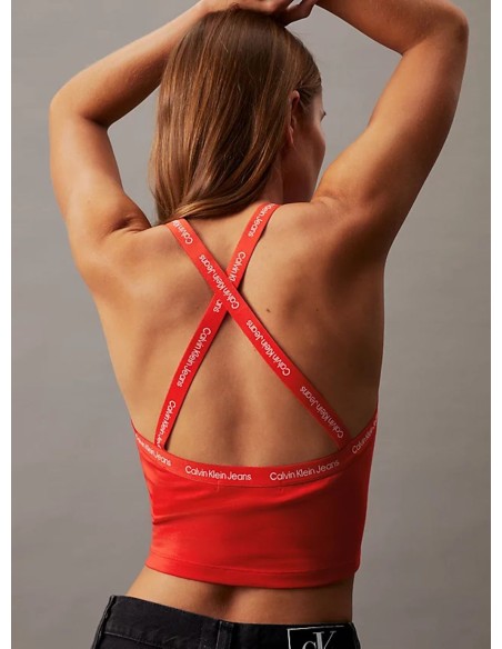 CALVIN KLEIN JEANS LOGO ELASTIC STRAPPY DONNA