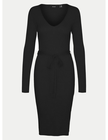 VERO MODA ABITO DONNA SABA RIB LS V-NECK BELT DRES