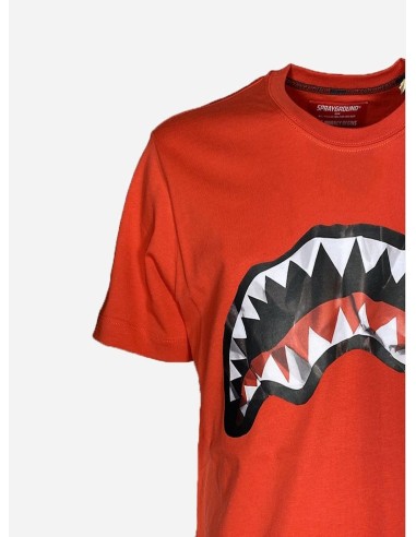 SPRAYGROUND T_SHIRT UOMO,CRUMPLED SHARK RED