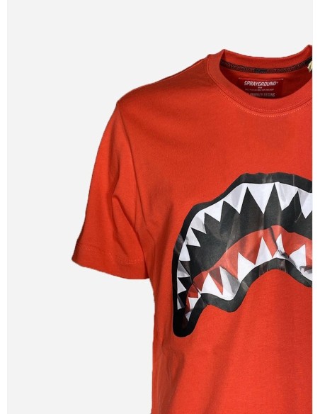 SPRAYGROUND T_SHIRT UOMO,CRUMPLED SHARK RED