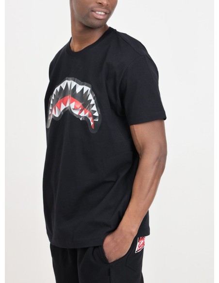 SPRAYGROUND T_SHIRT UOMO,CRUMPLED SHARK BLK