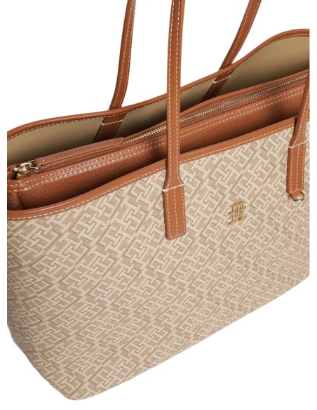 TOMMY HILFIGER DONNA MONOPLAY LEATHER TOTE