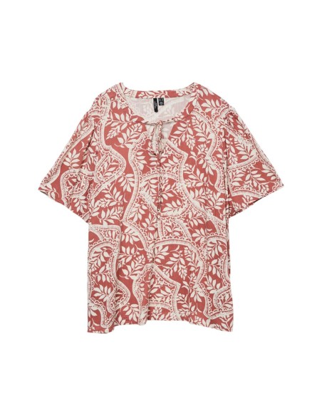 VERO MODA CURVE DONNA BALI S/S V-NECK TOP WVN BTQ 