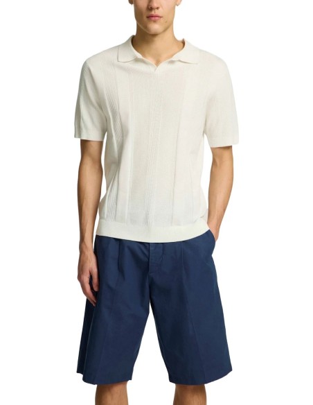 SELECTED UOMO SLHCHANNING SS KNIT STRUCTURE OPEN P