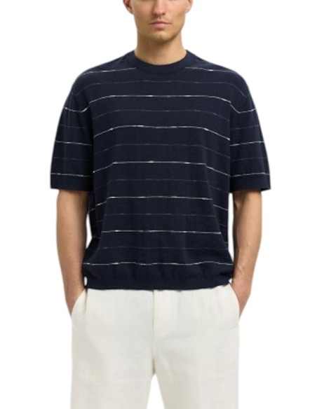SELECTED UOMO SLHBERG SUN SS KNIT RELAXED TEE