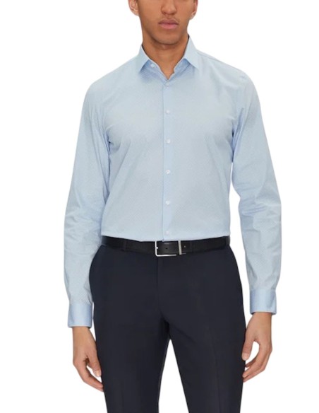 CALVIN KLEIN CAMICIA UOMO POPLIN 2TONES PRINT, C1S