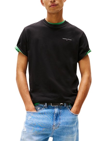 TOMMY JEANS T-SHIRT UOMO SLIM LINEAR CHES, BDS