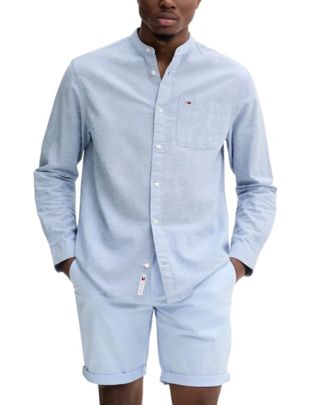 TOMMY JEANS CAMICIA UOMO LINEN MIX BAND C, DY6 