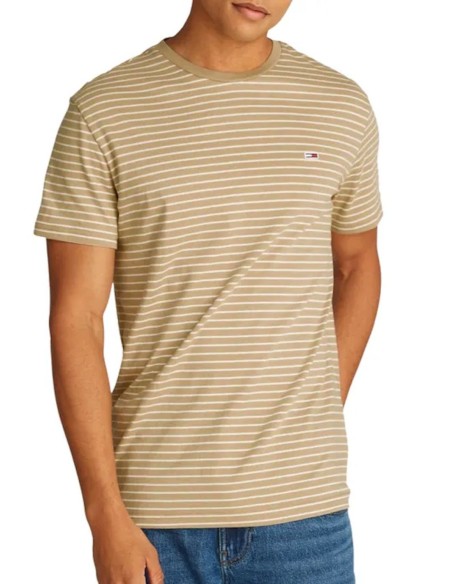 TOMMY JEANS T-SHIRT UOMO SLIM STRIPE TEE, 0AA