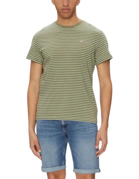 TOMMY JEANS T-SHIRT UOMO  SLIM STRIPE TEE, 0CH