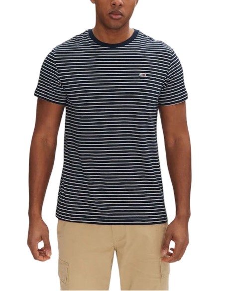 TOMMY JEANS T-SHIRT UOMO SLIM STRIPE TEE, 0A6