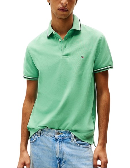TOMMY HILFIGER POLO UOMO TIPPED SLIM FIT SEAS, L3J