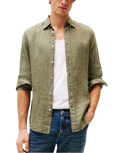 TOMMY HILFIGER CAMICIA UOMO PIGMENT DYED LI SOLI, 