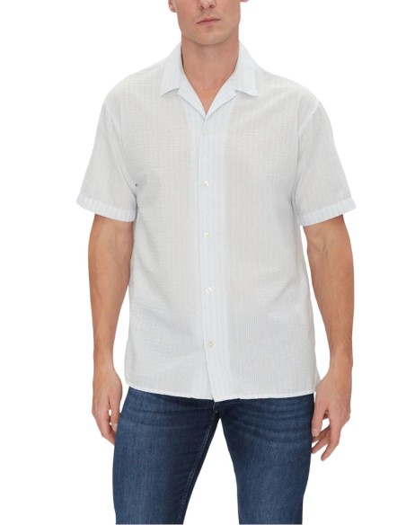 JACK & JONES UOMO JORLUKE SEERSUCKER RESORT SHIRT 