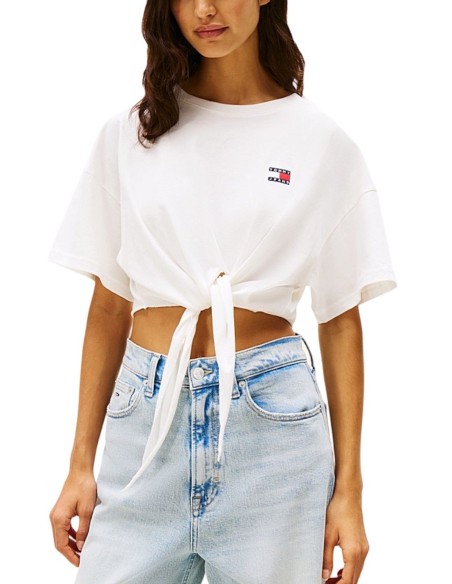 TOMMY JEANS T-SHIRT DONNA TJW REG WAIST TIE BA, YB
