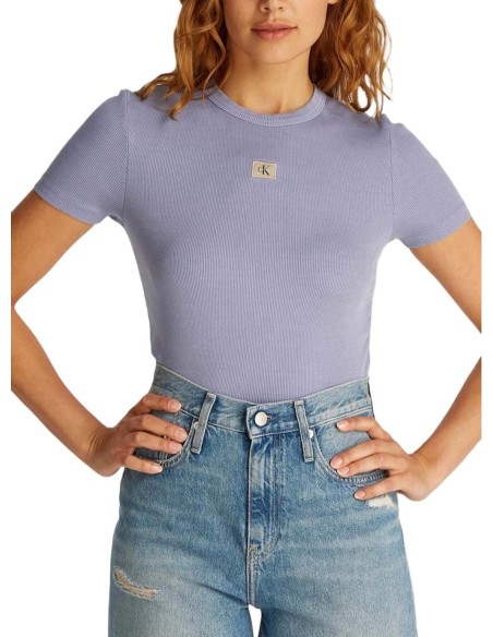 CALVIN KLEIN JEANS T-SHIRT DONNA WASHED WOVEN LABE