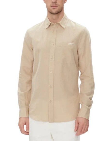CALVIN KLEIN JEANS UOMO LINEN COTTON SHIRT, PF0