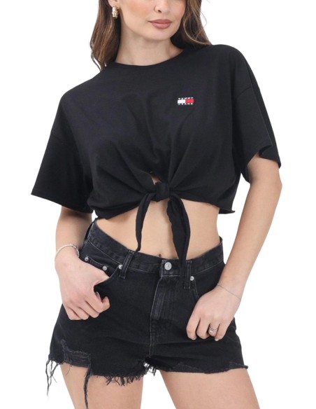 TOMMY JEANS T-SHIRT DONNA REG WAIST TIE BA, BDS