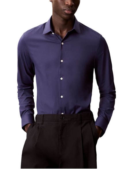 CALVIN KLEIN CAMICIA UOMO SLIM PERF WOVEN STR, XX8