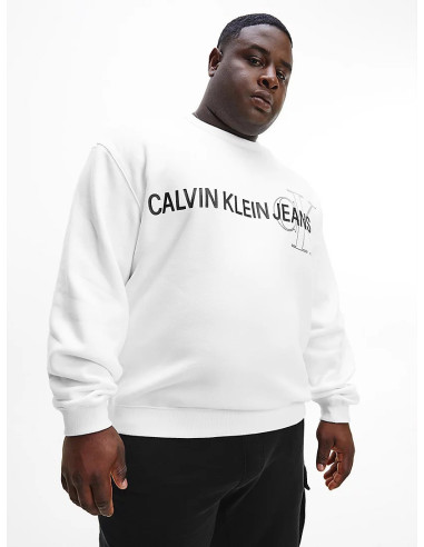 Plus Instit Logo Calvin Klein Herren-Sweatshirt in Weiß Taglia 4XL Farbe  Weiß | T-Shirts