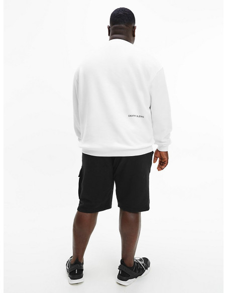 Felpa bianca uomo Plus Instit Logo Calvin Klein