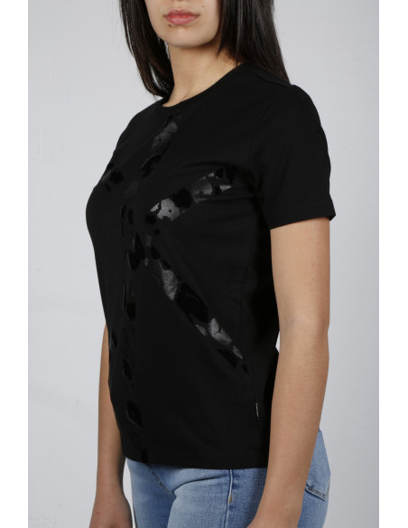 T-shirt régular femme Calvin Klein noir