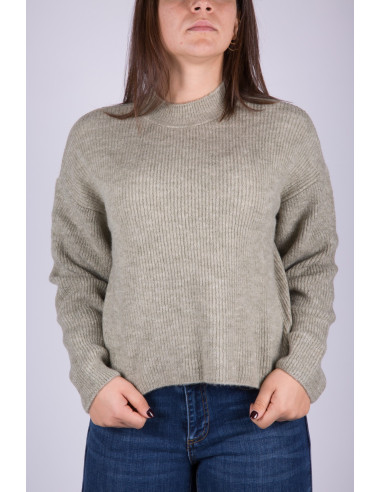 Chic Da Donna Verde Girocollo Acrilico Pullover Maglione Taglia M 