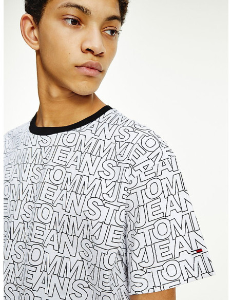 Aop Tommy Jeans men's white t-shirt